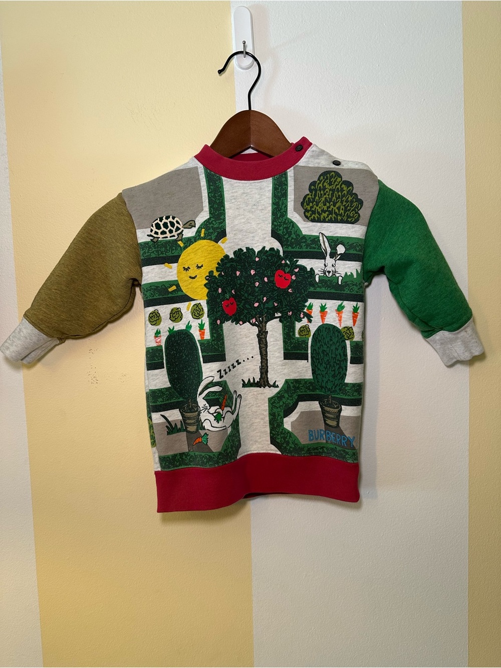 Authentic Burberry Kids Hedge Garden Maze Graphic Crewneck Sweatshirt - 18M